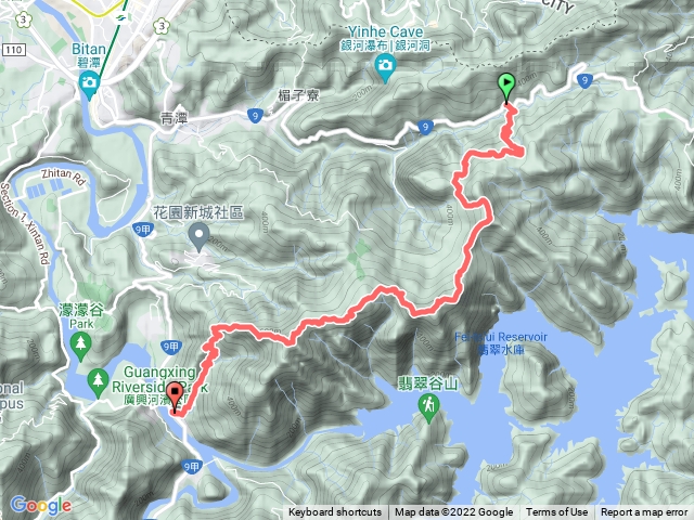 直潭山列縱走（秀峰路、中嶺古道、中嶺山、石碇後山、赤腳蘭山、暗寶劍鞍山、直潭山東北峰、直潭山、清水巖）