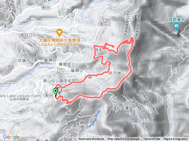 2022-12-12-台南~東山~仙公廟~孚佑宮~崁頭山→小獅嶺→大獅嶺→天池O型走