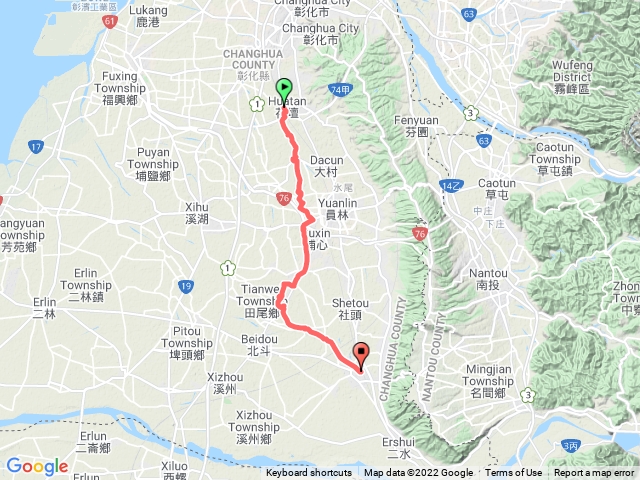 D2 花壇至田中徒步環島