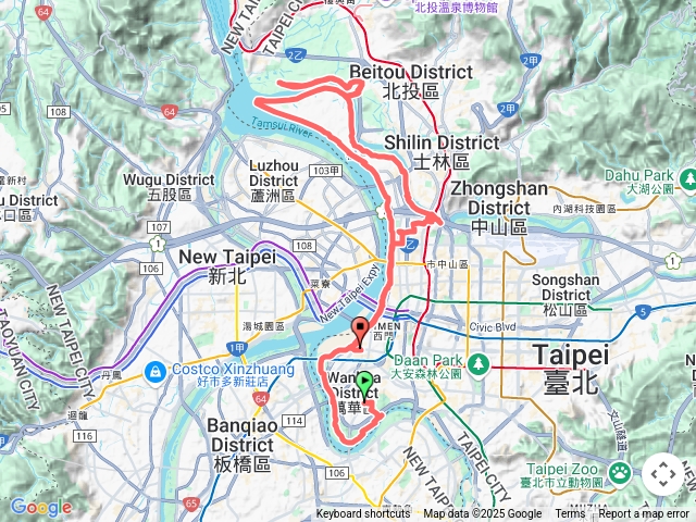 【任務一】2025臺北大縱走臺北大縱走第八段：捷運動物園站至捷運關渡站[河濱自行車道]20250614130639