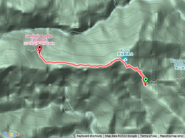 七卡山莊到三六九山莊