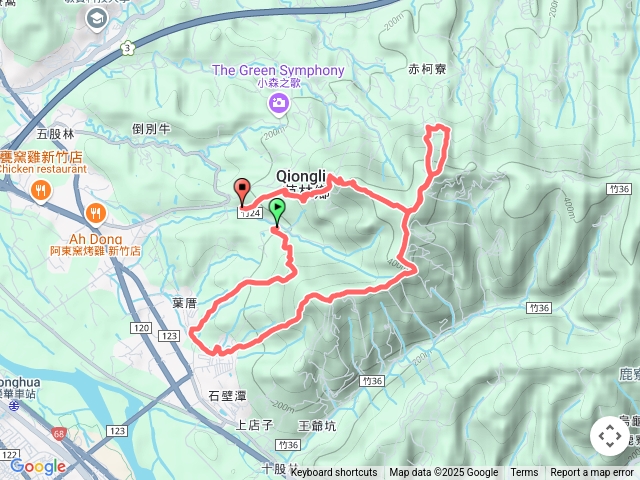 石壁潭步道-飛鳳山-中坑山—飛園飛鳳山O型