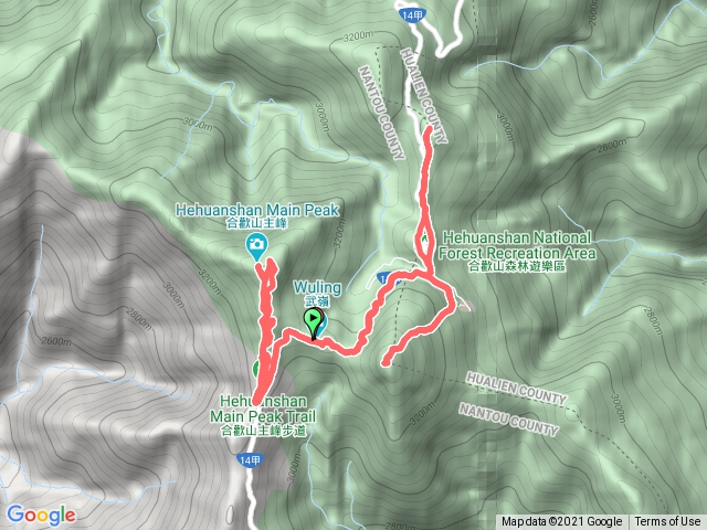 武嶺～合歡山主峰～合歡山東峰～合歡尖山～石門山～武嶺