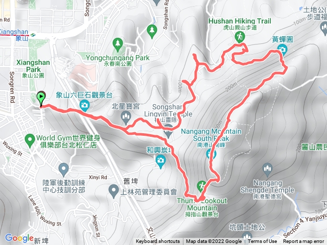 四獸山 南港山 95峰 拇指山 o型