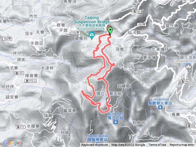 孝子路步道-大巃頂西北峰-大巃頂-紅南坑山-奉天岩 O形