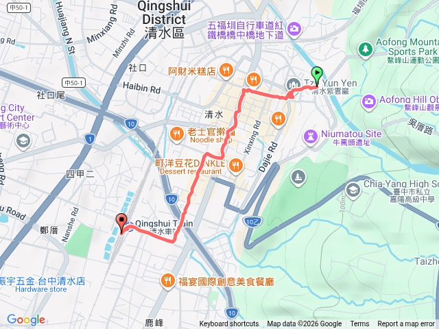 觀音廟到清水火車站