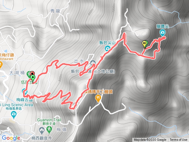 梅嶺伍龍步道、獵鷹尖一線天、梅峰古道