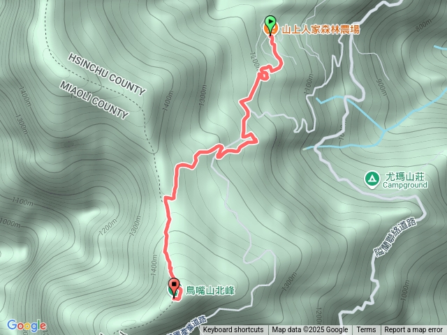 山上鳥杉稜線前段