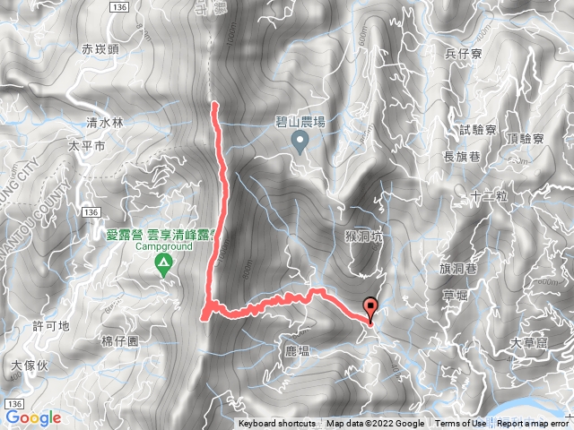 南投大橫屏山主南峰稜連走