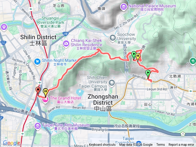 劍南路站到劍潭站