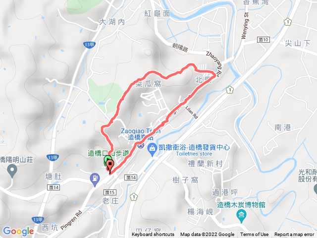 造橋口山步道（南口上繞O經造橋火車站一圈）