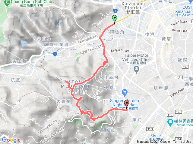 20210210 迴龍站-大同山步道-三角埔頂山-尖棟山-樹林工業區