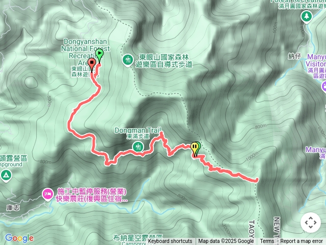 東滿步道至拉卡山原路折返