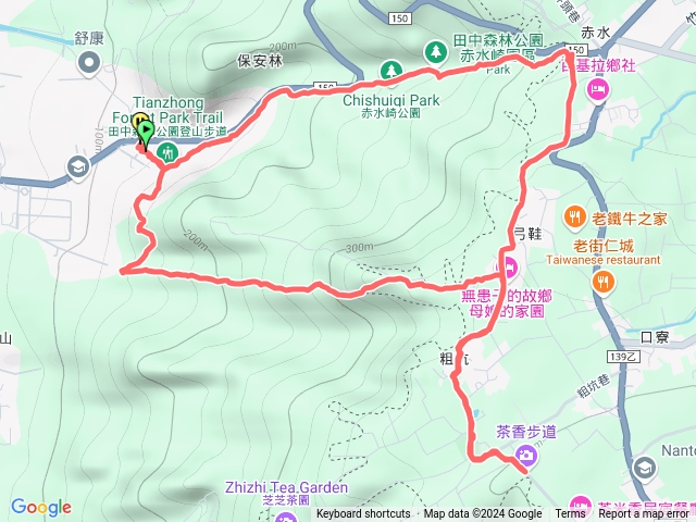 田中森林公園走茶香步道下赤水崎公園O繞預覽圖