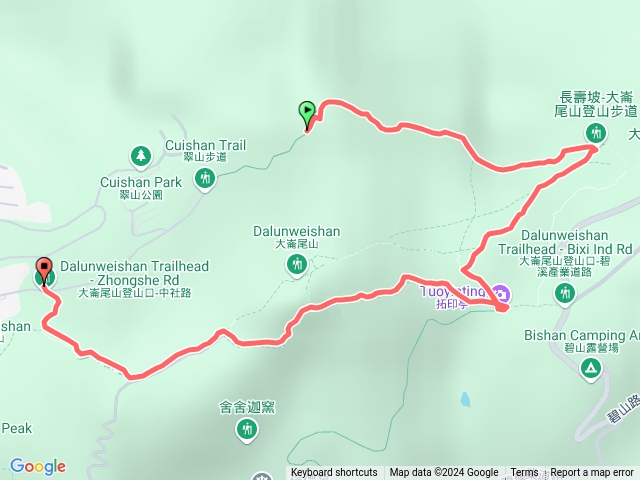 翠山步道-長壽坡-大崙尾山-中社路預覽圖