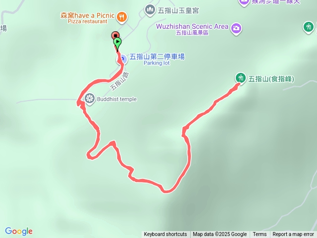 五指山第二停車場到食指峰來回預覽圖