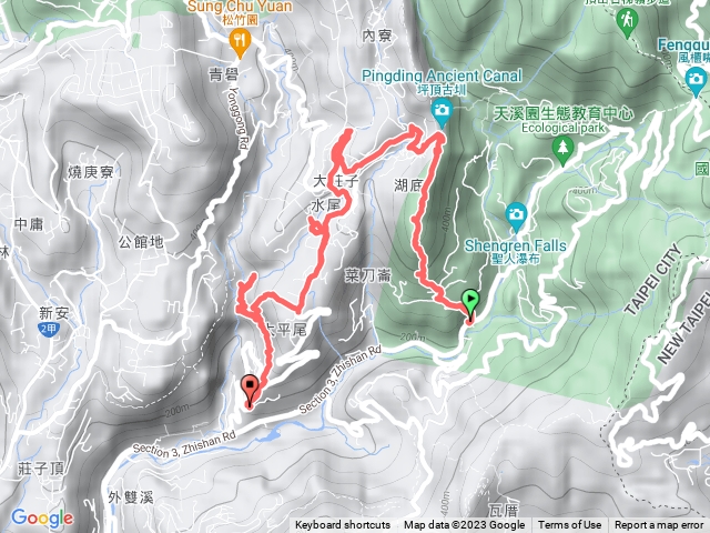 鵝尾山步道-坪頂古圳、坪頂新圳-圳仔頭步道-鵝尾水梯田-溪山百年古圳