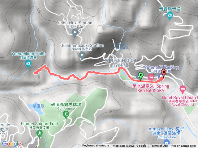 宜蘭月眉坑瀑布前100米