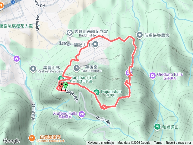 大尖山O型經過瀑布