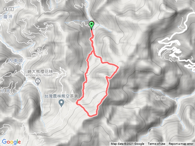 三峽長城溪源頭古早水路上竹坑山，竹坑山北峰P繞
