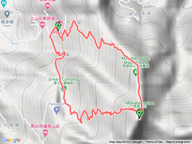 馬那邦山o型（錦雲山莊停車場啓登）