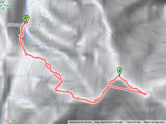 白石山土地公廟上水社大山主峰來回