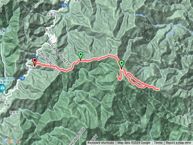 南湖大山,南湖群峰5百岳共11山,勝光大水池登山口經新雲稜山屋到南湖山莊預覽圖