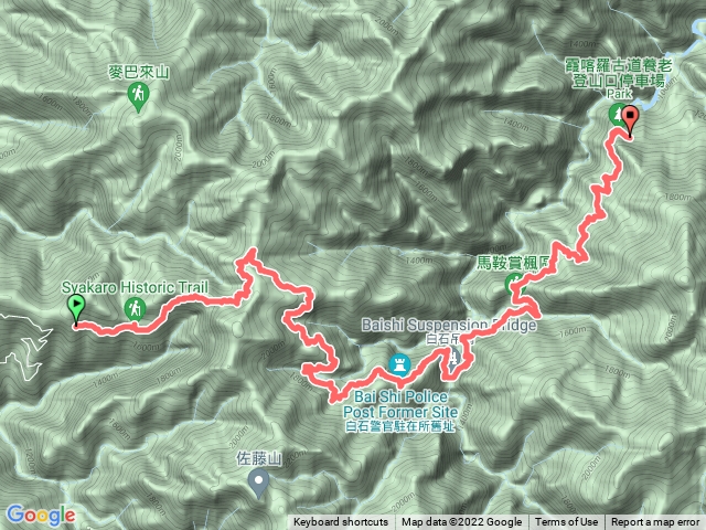 霞喀羅古道 石鹿-》養老