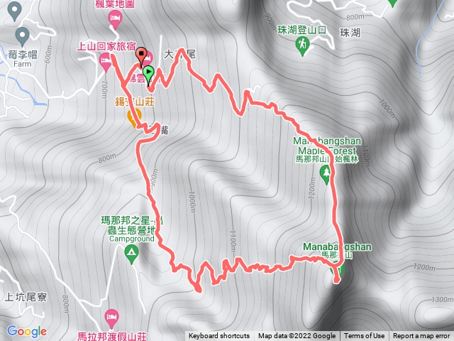 馬那邦山（錦雲山莊上湖起登O繞天然湖經柑桔園回）