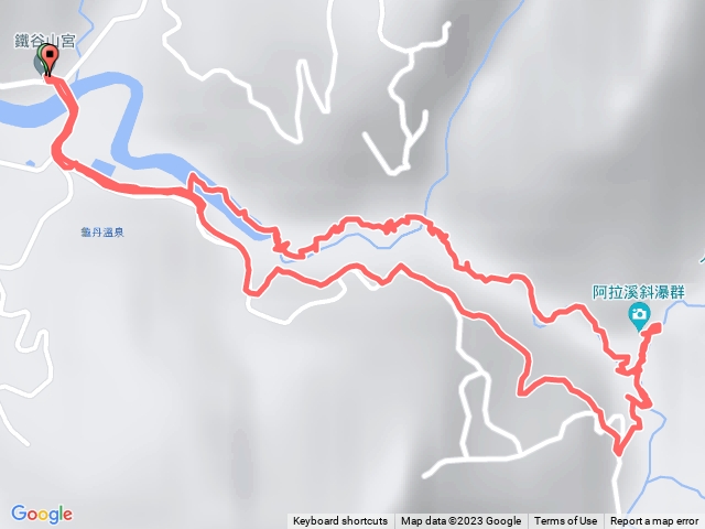 2023/04/09_暴龍頭_大鋼牙_鐵谷山宮》阿拉溪斜瀑布_q型溪谷小圈