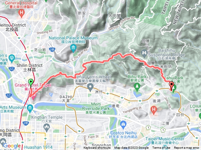 2023年臺北大縱走：尋寶任務臺北大縱走第五段：捷運劍潭站至碧山巖（劍潭支線）202308251047