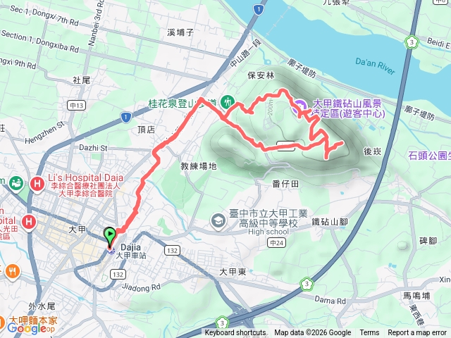 大甲車站、桂花泉步道、鐵砧山、劍井預覽圖