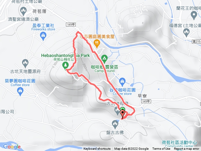 地母廟-荷苞山-桐花公園-巴登咖啡