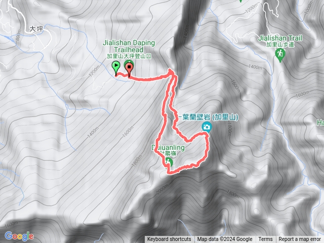 加里山大坪登山口-杜鵑嶺-加里山三角點-二坪登山口（P型）預覽圖