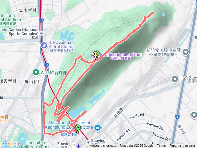 114、09、25高雄左營半屏山（半屏湖登山口~嘹望台～北峰碉堡~翠華路下）