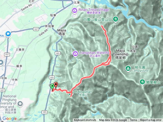 笠頂山白賓山縱走預覽圖