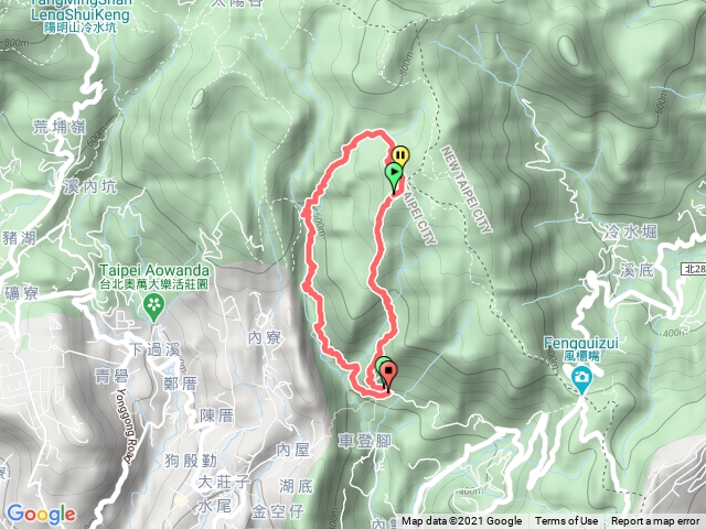 荷蘭古道-高頂山-北五指山-內雙溪古道-登峰圳 O形