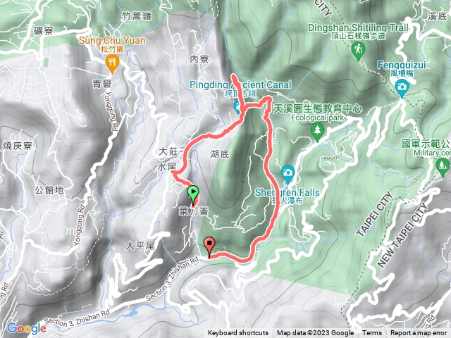 平溪步道上平等國小接坪頂古圳步道下