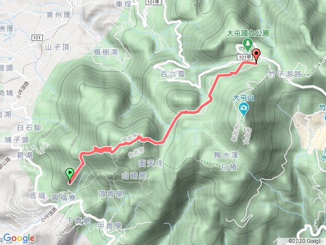 興福寮、向天池、向天山、面天山、二子坪