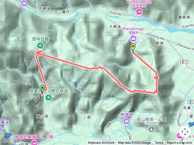 燈篙林道、飛龍步道、望龍埤