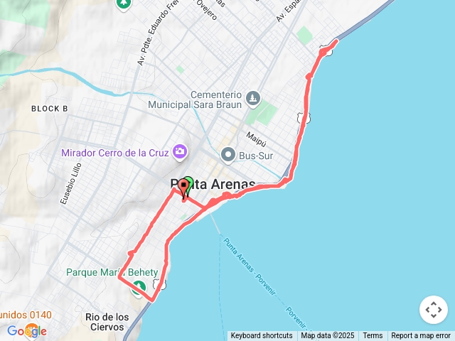PuntaArenas巿區、海岸線健行