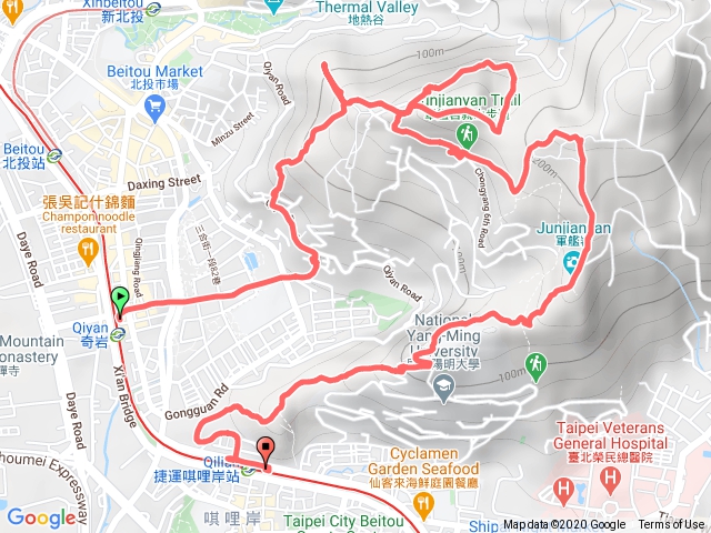 奇岩站 丹鳳山 熱海岩場 照明寺 軍艦岩 奇岩山 其哩岸捷運站