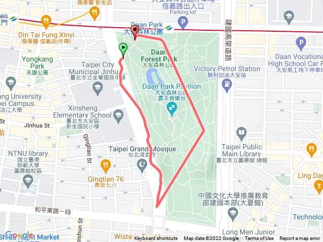 大安公園慢跑道o型輕鬆走