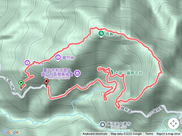 長壽山+1950峰+醜棟山O型一圈