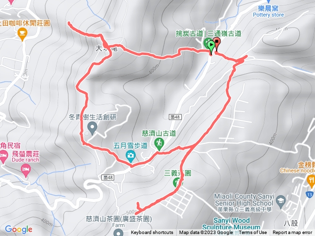 挑炭古道(三通嶺古道)大坑尾山、慈濟山、三義山，有走錯一小段路。