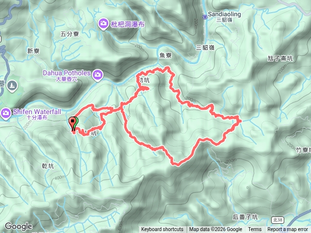 2026.05.24平溪大華橋新路線～粗坑山～串連粗坑古道溪谷線（05.23聯合艦隊新闢路線）～幼坑崙～幼坑聚落溪谷線～大平林山～五間厝遺址～新路尾溪畔古道～幼坑古道8字行預覽圖