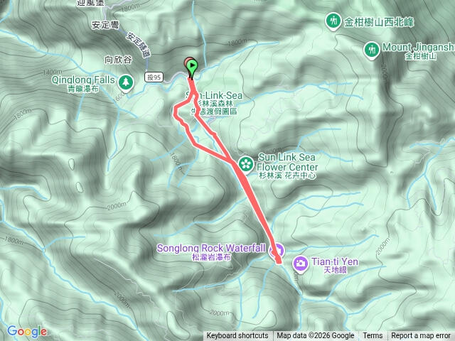 杉林溪h會館走柏油路到松瀧岩，下行走山徑穿林步道預覽圖