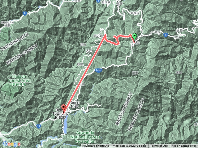 合歡北峰-西峰-下華岡-合歡溪步道