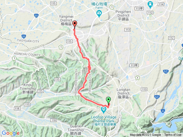 小人國 - 三洽水 - 大北坑 - 福人步道 - 龜山頭山 - 楊梅車站