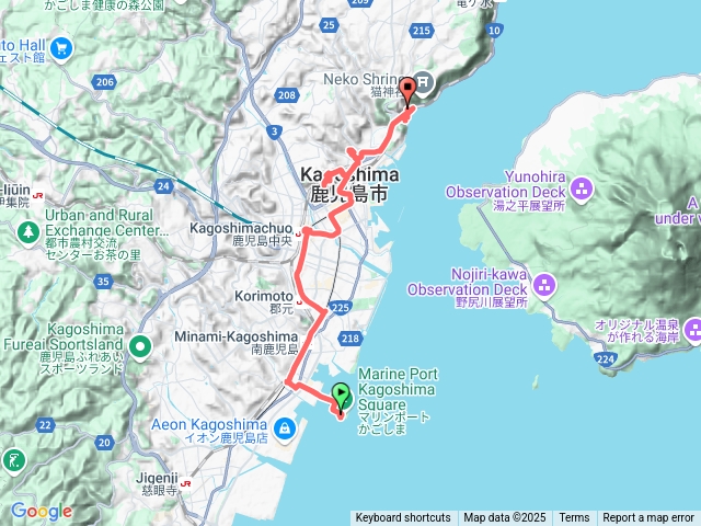2025.07.15鹿兒島港往仙嚴園軌跡